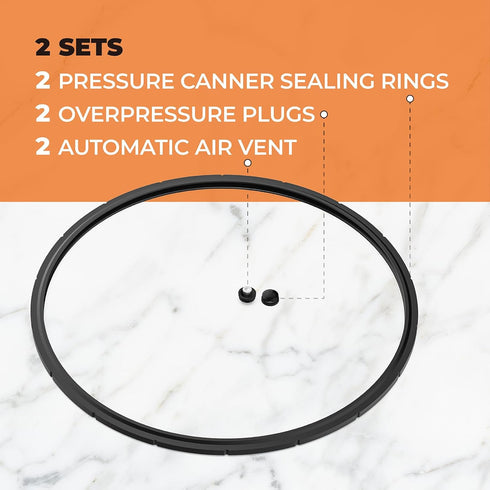 09905 Pressure Canner Sealing Ring Replacement for Presto 01710, 01740,01750,01770,01780 12-22qt Pressure Cooker or Canner, Includes Automatic Air...