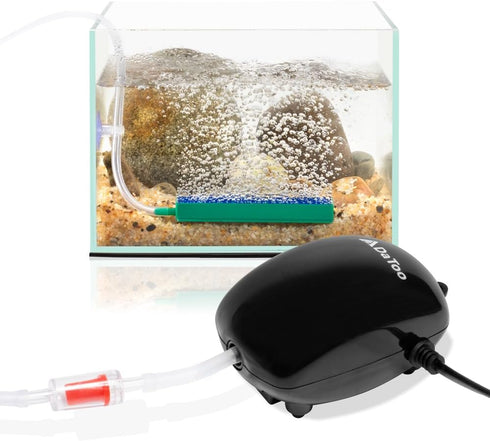 DaToo Aquarium Air Pump 2.5W/3W/4.5W 32GPH/64GPH/210GPH Powerful Airflow Fish Tank Oxygen Pump Single/Dual Outlet Quiet Aquarium Aerator with Comp...