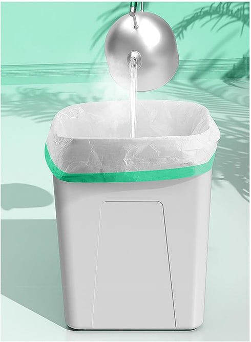 4 Gallon Small Trash Bags 45Count Bathroom, Thickened Drawstring Faint Scented White Mini Garbage Bags for Home, Office, Kitchen (Green Drawstring...