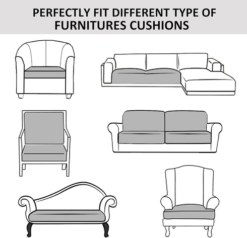 PU Leather Sofa Cushion Covers Sofa Seat Slipcover with Elastic Bottom Waterproof Furniture Protector for Settee Seater Replacement, Set of 2 (2 P...