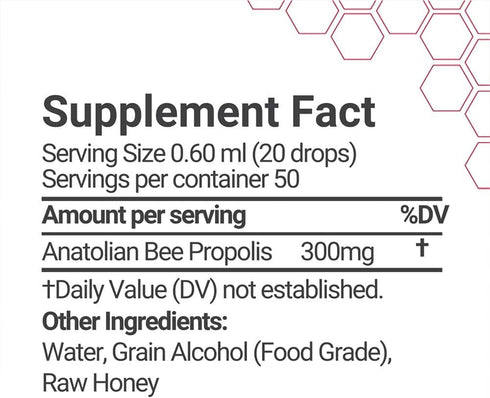 BEE&You, Propolis Liquid Extract Drops, 50% Pure Propolis, Ultra Plus Strength, Immune Support Supplement, Sore Throat, Allergy Relief, Respirator...