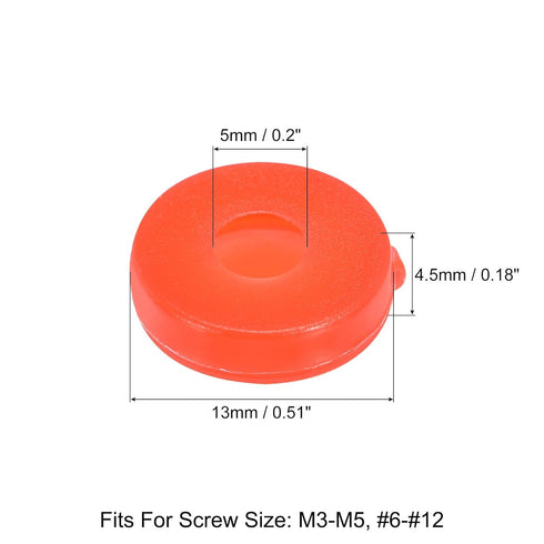 uxcell 100Pcs 5mm Hinged Screw Cover Caps Plastic Fold Screw Snap Covers Washer Flip Screw Protection Cover for M3 M4 M5 Screws, Red...