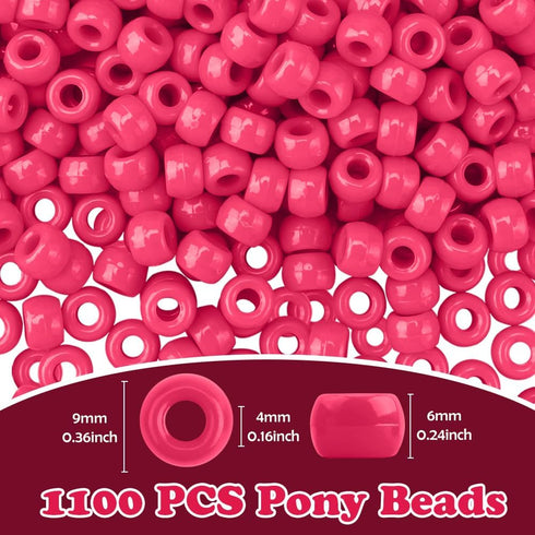 1100pcs Pony Beads,Beads for Jewelry Making Beads for Bracelets Making Hair Beads Friendship Bracelet Beads Kit Beads for Crafts Pony Beads Bulk K...