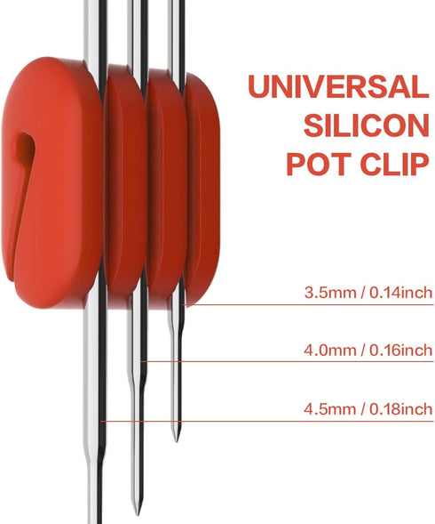 Pot/Cup Clip for Thermometers - Silicone, Non-Scratch, Hand-Free Cooking, Heat Resistant - Compatible with Most Probe Sizes - Great Gift Idea...