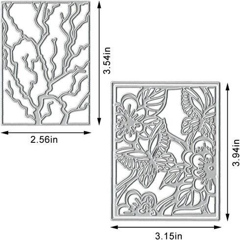 2 Frame Leaves Dies for Card Making, Butterfly Flower Background Cutting Die for Scrapbooking on Clearance Paper Crafting Decor DIY Album...