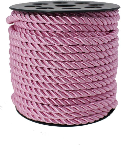 PAMIR TONG 5mm 3 Braided 20 Yards Cord Thread Decorative Twisted Satin Polyester Twine Cord Rope String Thread Shiny Cord Choker Thread DIY Cord J...