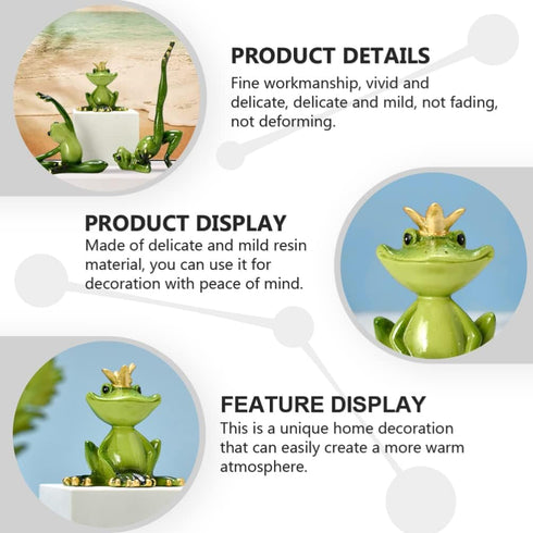 Holibanna Outdoor Statues - Frog Statue Collectible Frogs Toad Toads Royalty Fairy Tale Sculpture Garden Frog Figurine Sculpture Figure Green Frog...