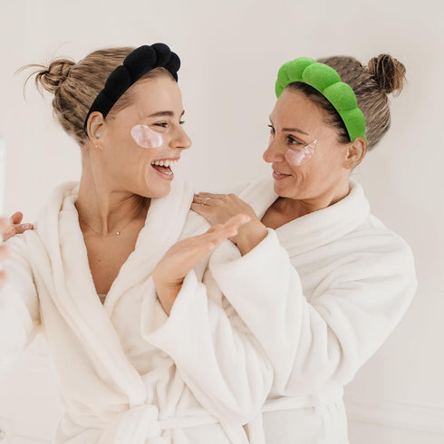 Skincare Spa Headband, Skincare Sponge Headbands for Washing Face, Puffy Make up Headbands with Fluffy Wristbands Set for Women Girls, Soft Terry ...