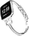 Metal Bands Compatible with Fitbit Versa 2/Versa Lite/Versa for Women, Bling Bracelet with Rhinestone Luxurious Wristbands, Silver Rose Gold Black...