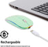 Wireless Mouse Bluetooth,Rechargeable LED Bluetooth Mouse(BT 5.1+2.4G), Silent Computer Mice for Laptop Desktop, MacBook, Windows, Mac OS,Green...