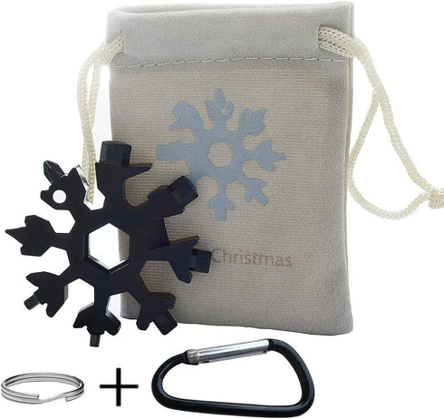 18-in-1 Snowflake Multi-Tool Screwdriver, Stainless Steel 18-1 Multitool Snow Tool (Black)...