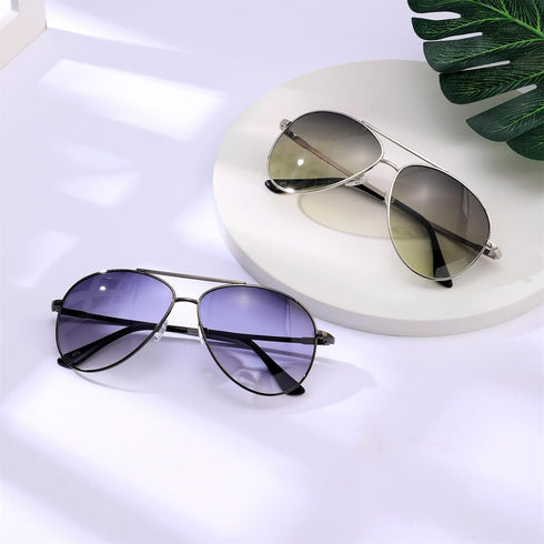 Sunglasses for Women and Men,Classic Aviator Sun Glasses for Men Women Driving Shades UV Protection 2024 New (Silver Frame Green Lens)...