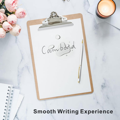 Cambond Ballpoint Pens White Pens - Black Ink Bulk Pens 1.0 mm Medium Point Retractable Metal Pen Comfortable Writing for Men Women Police Uniform...