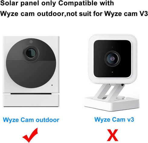 6W Solar Panel for Outdoor Security Camera,Compatible with Rechargeable Battery Powered Surveillance Camera, Micro USB Solar Panel for Wyze cam Ou...