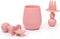 Baby Utensil Set (3 pcs) - Self Feeding Spoons and Tiny Cup - Silicone & BPA Free - Baby-Led Weaning (BLW) Supplies - Ages 6+ Months - Pink Baby C...