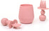 Baby Utensil Set (3 pcs) - Self Feeding Spoons and Tiny Cup - Silicone & BPA Free - Baby-Led Weaning (BLW) Supplies - Ages 6+ Months - Pink Baby C...