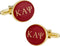Gold Kappa Alpha Psi Fraternity Cuff Links with Hard-Sided Presentation Gift Box Paraphernalia - Crimson Red & Gold...