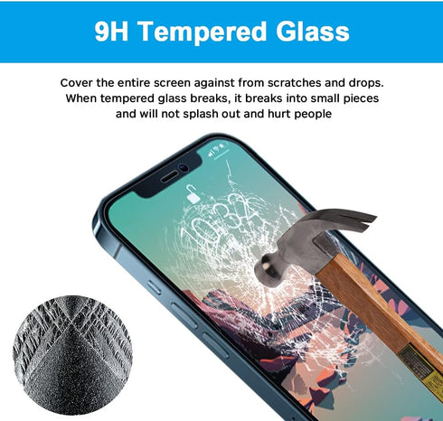 GLASS-M Blue Light Blocking Screen Protector for iPhone 12 /iPhone 12 Pro, Anti-Blue Ray Tempered Glass Film, Blue Ray Filter Eye Protection Scree...