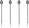 Viski Gunmetal Art Deco Cocktail Picks - Heavy Duty Toothpicks Stainless Steel Metal Drink Skewers Barware Accessories - Black 5inch Set of 4...