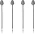 Viski Gunmetal Art Deco Cocktail Picks - Heavy Duty Toothpicks Stainless Steel Metal Drink Skewers Barware Accessories - Black 5inch Set of 4...