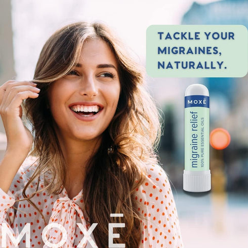 MOXE Migraine Relief Nasal Inhalers, Essential Oils for Headaches & Tension Relief, Portable Aromatherapy, Easy-to-Use, Pure & Undiluted, Peppermi...