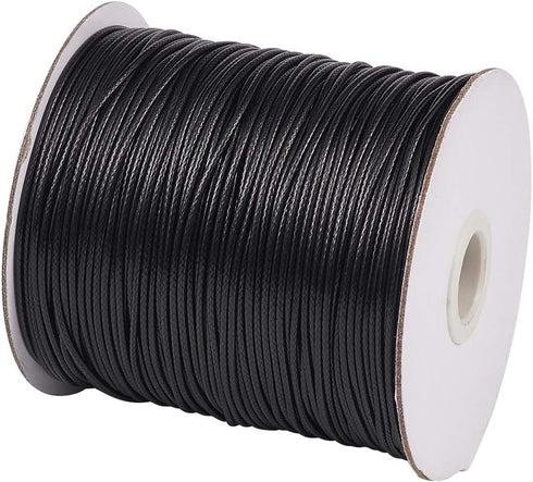 Craftdady 175 Yards 1.5mm Waxed Polyester Beading Cord String for Braided Macrame Bracelet Jewelry Making (Black)...