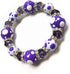 Linpeng Purple Glass Beads Polka Dots Bracelet, One Size...