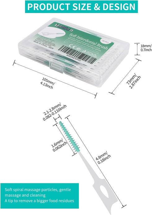 200 PCS Soft Dental Floss Picks, Dental Picks with case, Toothpicks Brush Between Teeth, Tooth Flossing Brush Disposable for Cleaning, Toothbrush ...