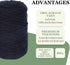 400g 8 Ply 100% Acrylic Yarn for Tufting, Crochet, Rug Weaving, Knitting, Crafts, Stitching Thread - 1 Cone x 400g (425m-475m) (Black)......