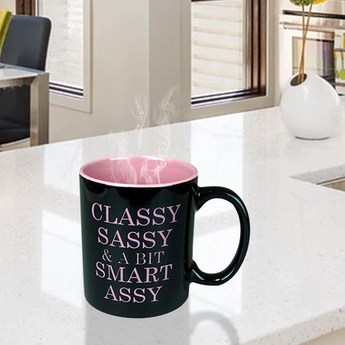 Funny Guy Mugs Classy Sassy and A Bit Smart Assy Ceramic Coffee Mug - 11oz - Ideal Funny Coffee Mug for Women and Men - Hilarious Novelty Coffee C...