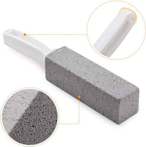 2 Pack Toilet Cleaner Hard Water Build up Remover with Ergonomic Handle, Toilet Bowl Stain Ring Remover, Pumice Stone Toilet Cleaner Tool Stain Re...