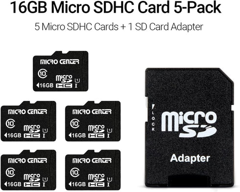 INLAND Micro Center 16GB Class 10 Micro SDHC Flash Memory Card with Adapter for Mobile Device Storage Phone, Tablet, Drone & Full HD Video Recordi...