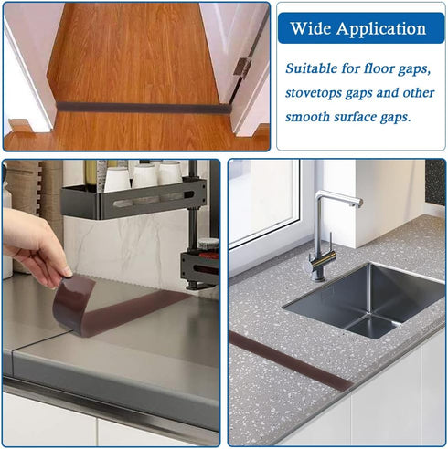 Floor Transition Strip Floor Cover Strips Self Adhesive Flooring Transitions Laminate Floor Strip 2" Wide Vinyl Floor Flat Divider Strip (3.3Ft, B...