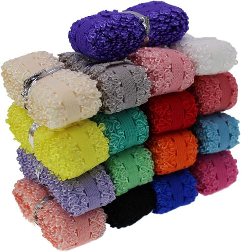 PAMIR TONG Picot Elastic Ribbon 16 Yards 3/4 inch Colorful Stretch Lace Trim for Panties Soft Baby Elastic Headbands for Sewing Lingerie DIY Craft...