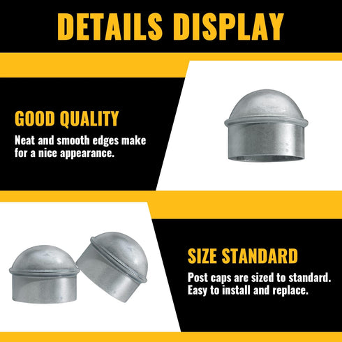 Chain Link Post Caps 1-3/8 inch, Chain Link Fence Post Caps, Galvanized Post Caps, for 1-3/8" OD Post/Pipe, Chain Link Fence Parts, 4 PCS...