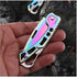 2 Pack Pocket Knife (Multicolored Titanium) with Key Ring Easy To Everyday Carry, Folding Knife Self-Defense...