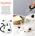 1 Set Glass Carafe Pitcher with Glass Mug Cute Cow Glass Tea Pitcher Kettle Milk Jug Night Water Carafe for Midnight Drink Home Office Hotel 550ml...