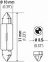 Hella DE3175TB Bulb 3175 12V 10W Sv8.5-8 T3.25 10X31(2)...