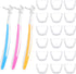 3 Pieces Reusable Dental Floss Handle with 300 Pieces Dental Floss Refill Heads Unflavored Colorful Floss Interdental Toothpick Flosser for Adults...