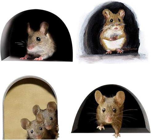 3D Mouse Hole Realistic Wall Sticker,Mouse in a Hole Wall Decal Fun Art,Home Decor,Vinyl,for Living Room Nursery Bedroom Kids Room Wall Decoration...