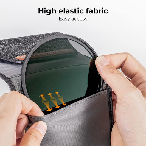 K&F Concept Lens Filter Pouch, Lens Filter Case 3 Pocket Professional Photography Filter Holder Belt Bag Pouch Water-Resistant and Dustproof for F...