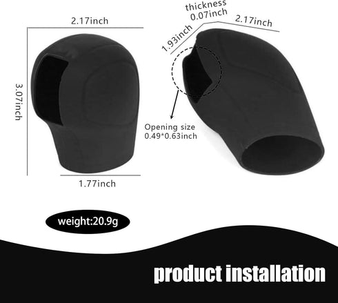 Pack-2 Car Shift Knob Protective Cover, Silicone Tightly Wrapped Anti-Slip and Dust-Proof Decoration, Side Opening Design Gear Lever Cover, Univer...