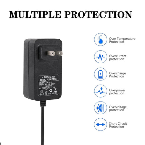 Power Cord Replacement for Geek Aire Rechargeable Fan CF1 CF1SE 12", CF2 16" Charger AC Adapter 24V, Charging Cable 6.6 Feet...