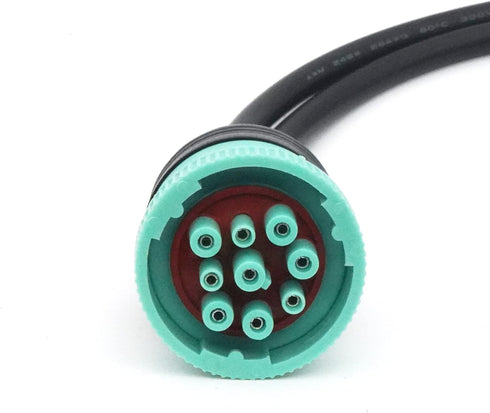 J1939 Splitter 9 Pin Green Type 2 Male Plug to Female and 16 Pin OBD2 Y Cable Adapter Converter for Commercial Truck Fleet ELD GPS Tracker...