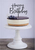 Happy Birthday Cake Topper. Cake Party Decorations, Acrylic Black Birthday cake Topper...
