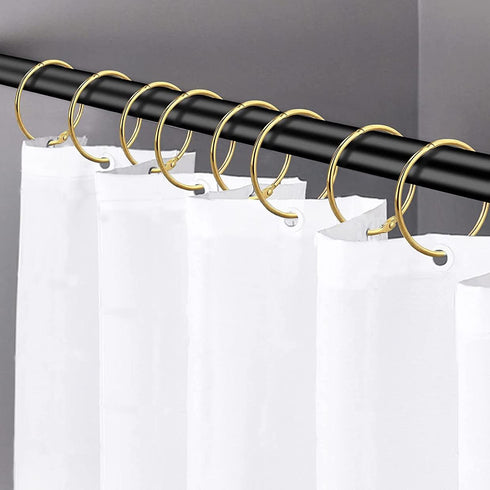 24 Pack Shower Curtain Rings,Rust Proof Shower Curtain Hooks for Bathroom,Circular Decorative Shower Curtain Rings and Hooks for Shower Rod,Metal ...