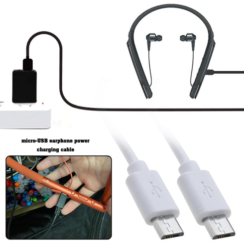 2Pcs USB-A to Micro-USB Charging Cord Replacement Compatible with Sony WH-H900N Compatible with PS WHH900N WHCH700N USB Charger Cable 30cm White.....