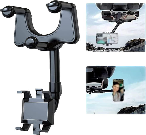 2022 Rotatable and Retractable Car Phone Holder - Rear View Mirror Phone Holder, Car Phone Holder Mount 360-degree Rotation Adjustment, Easy to In...
