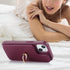 for iPhone 15 Case with Card Holder and Strap for Women,Crossbody Lanyard,Stand Ring Kickstand,Snap Clasp,Phone Wallet Cases 6.1 inch(Wine Red)......