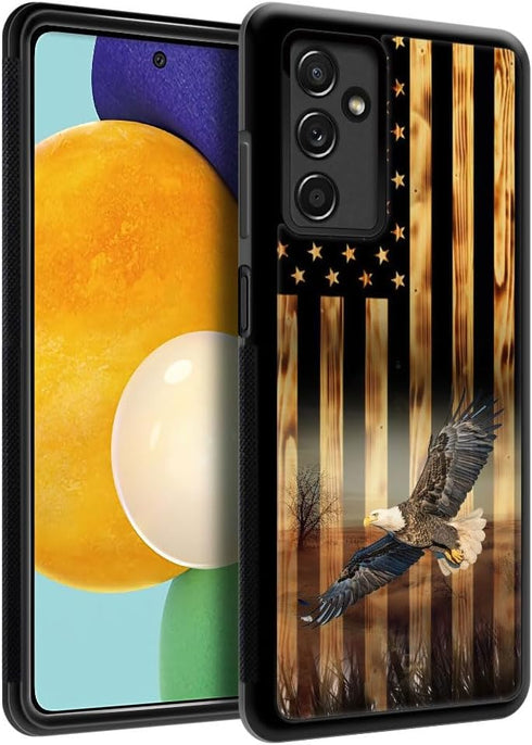 DAIZAG Case Compatible with Samsung Galaxy A13 5G Case,Flying Eagle American Wood Grain Flag for Man Woman,All-Round Protection Shockproof Anti-Sc...
